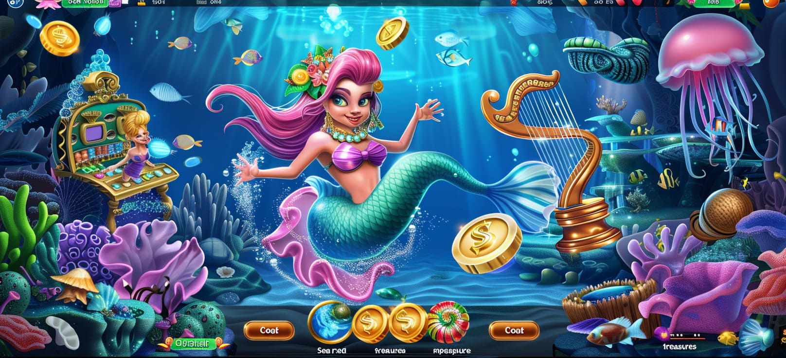 Caça-níqueis de sereia online com tesouros do mar no 992bet cassino